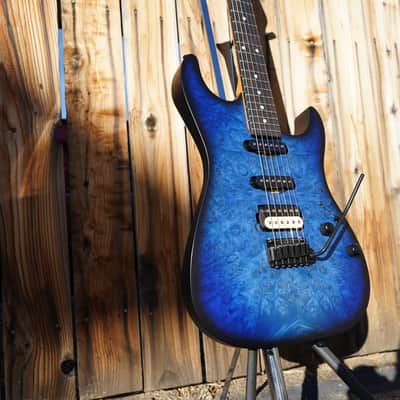 Schecter CUSTOM SHOP USA Sunset Custom-II - Ocean Blue Burst Satin 6-String w/ Case image 15