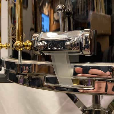 DW - 14x6.5" Memphis Drum Shop 30th Anniversary Limited Edition, Brass Snare Drum, Engraved with Gold Hardware & Tube Lugs 2010's - Black Nickel Over Brass image 14