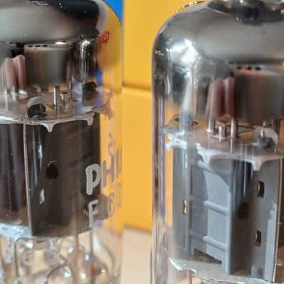 Perfect 1973 NOS NIB MULLARD Blackburn ecc83 12AX7 matched pair CLOSE CODE  UK EXTRA STRONG  Philips label, I63 model, best preamp tube, Orange Hiwatt Marshall image 7
