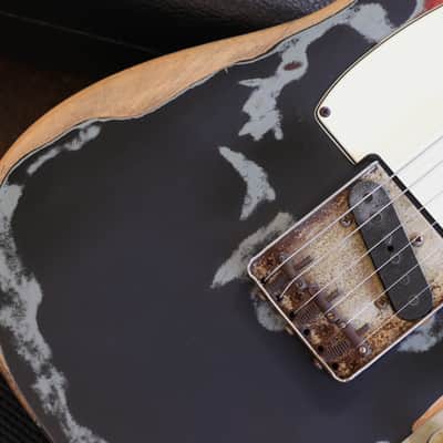 2007 Fender Artist Series Joe Strummer Telecaster MIM Electric Guitar Black Relic + OHSC image 4