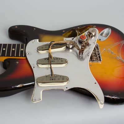 Fender  Stratocaster Solid Body Electric Guitar (1965), ser. #L77176, vintage road case. image 14