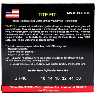 JH 10 Tite Fit Nickel Plated electric guitar Medium à Super Heavy 10-56 DR Strings image 3