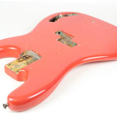 1961 Vintage Fender Precision Bass BODY Fiesta Red Re-Fin P-Bass USA 1960s Pre-CBS image 9