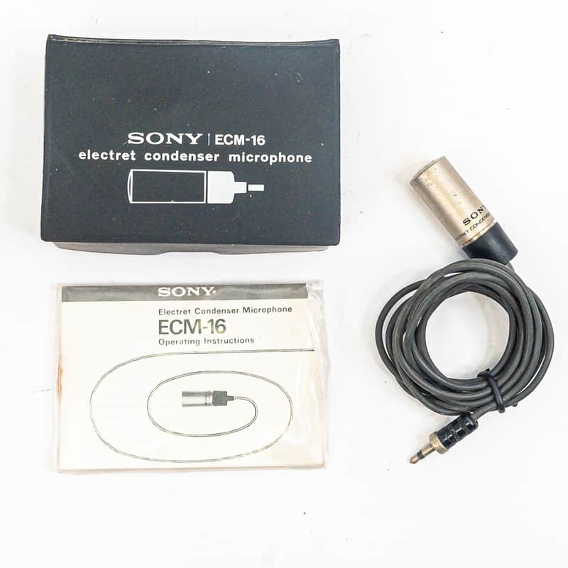 Sony ECM-16 Electret Condenser Microphone – Vintage – w/ Case & Manual – Japan image 1