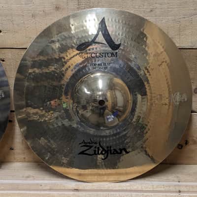 Zildjian 14" A Custom Hi-Hat Cymbals (Pair) 1991 - Present - Brilliant image 9