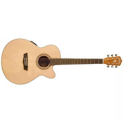 Washburn Harvest Series G7SCE Grand Auditorium Acoustic Electric Guitar, Natural image 4