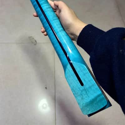 24fret Blue Flame Maple Round head fret electric guitar neck PART 25.5inch gloss image 4