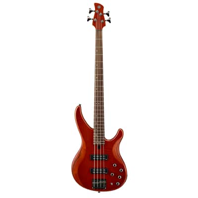 Yamaha TRBX604FM 4-String Right-Handed Electric Bass Guitar with Solid Alder and Maple Body and Rosewood Fingerboard (Caramel Brown) image 1