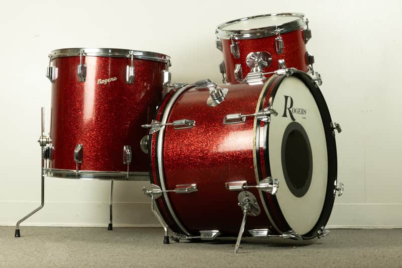 1960s Rogers Headliner Sparkling Red Pearl Drum Set image 1