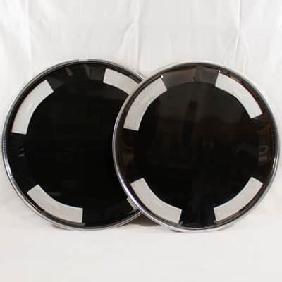 (2) Evans BD24MX2B 24"Marching Bass Drum Head (Black - Oval Logo) image 2