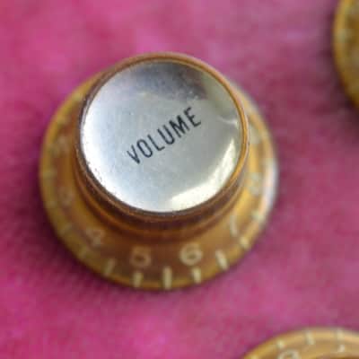 Vintage 1960s Gibson Gold Reflector Knob Set ES-335 SG Standard Custom Les Paul image 3