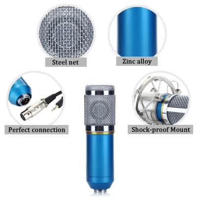 Excelvan BM-800 Condenser Microphone Sound Recording Dynamic + Mic Shock Mount, image 6