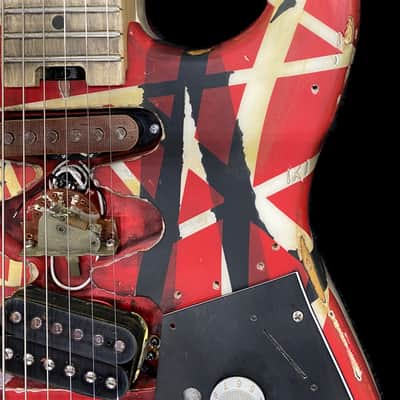 EVH Striped Series Guitar with the Frankenstrat mod Frankenstien like EVH 2018-2019 Black & Red, Whi image 4