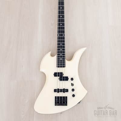 1989 BC Rich Mockingbird Bass MB-857 Vintage PJ Bass Snow White, Japan image 2