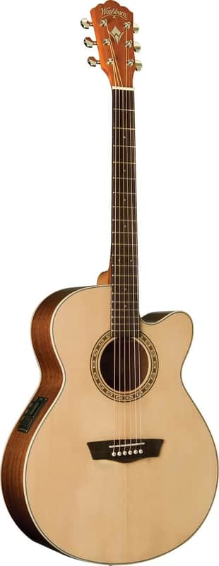 Washburn G7SCE Harvest Grand Auditorium Cutaway Acoustic Guitar. Natural Gloss image 1