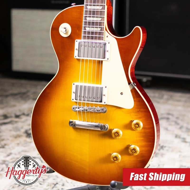 Gibson Custom Shop 1958 Les Paul Standard Reissue - VOS Iced Tea Burst with Brown/Pink Lifton Reissue 5-Latch Case - Used image 1