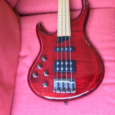 MTD MTD Kingston Heir Lefty Left Handed - Matching Headstock Transparent Red image 3
