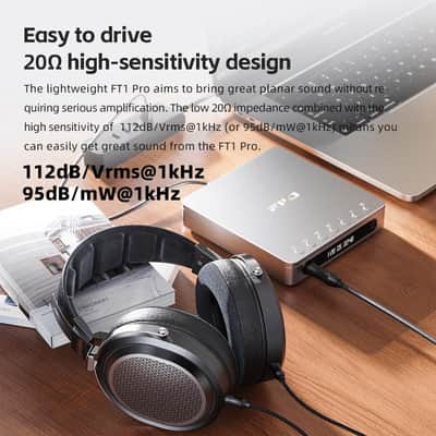 FiiO FT1 Pro Open-Back Planar Magnetic Wired Hi-Fi Headphones for Home, Studio, Recording, High Sensitivity (Black) image 7