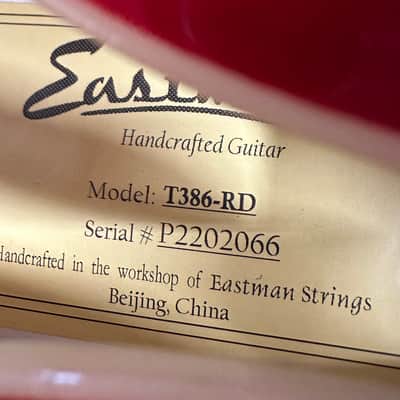 Eastman T386-RD Thinline Electric in Red w/ Hard Case & Free Pro Setup image 10