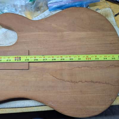 Unbranded Solid Mahogany Bass Guitar Body Neck Blank Project Unfinished image 6