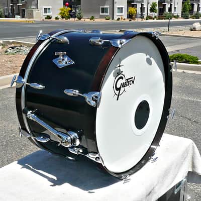 Gretsch USA Custom 22" x 16" Bass Drum - Vintage 60s (?) - Modernized and Re-Wrapped Black Finish - PV MUSIC Drum Shop Inspected / Tuned and Tested - Looks / Sounds Great - Very Good to Excellent Condition image 8