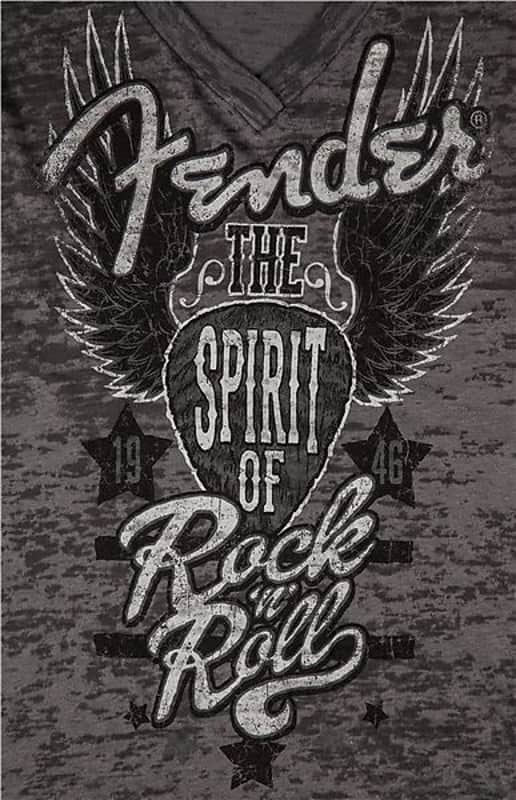 Fender V-Neck Burnout Spirit of Rock 'N' Roll Ladies T-Shirt, Gray, S 2016 image 3