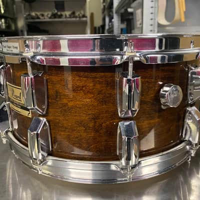 Pearl G-714SX Supergripper snare maple 1985 - Walnut lacquer image 5