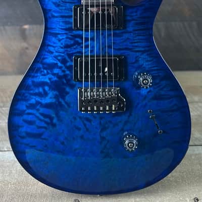PRS Wood Library Custom 24 Quilt Top Brazilian Rosewood Fretboard - Aquamarine W/Blue Back 411448 image 7