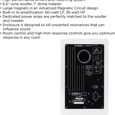 Yamaha HS7W Pair | White Powered Studio Monitor Set image 6