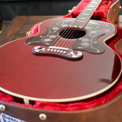 Gibson Custom Shop SJ-200 - Norman's Rare Guitars Exclusive - "Western Stars" Double Pickguard 2024 - Burgundy / Red Gloss image 4