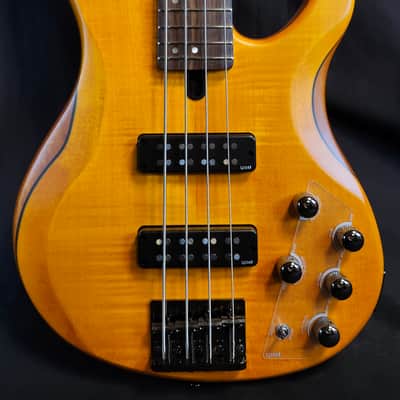 Yamaha TRBX604FM Flame Top 4 String Bass, 3-Band Active EQ , Matte Amber 2026 image 1