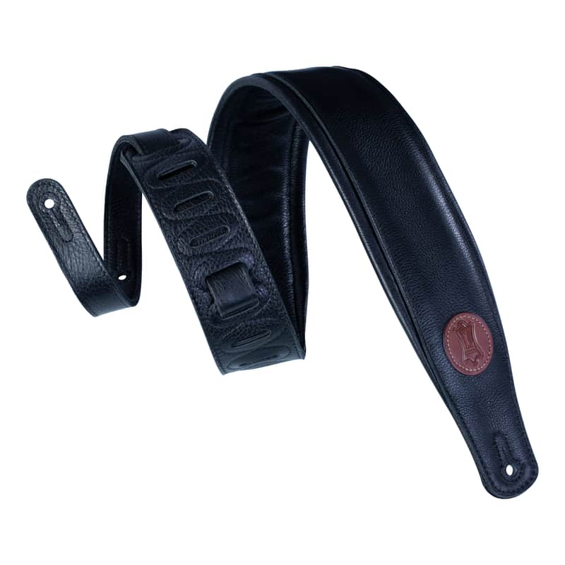 Levy's MSS2 Garment Leather Guitar Strap - Black image 1