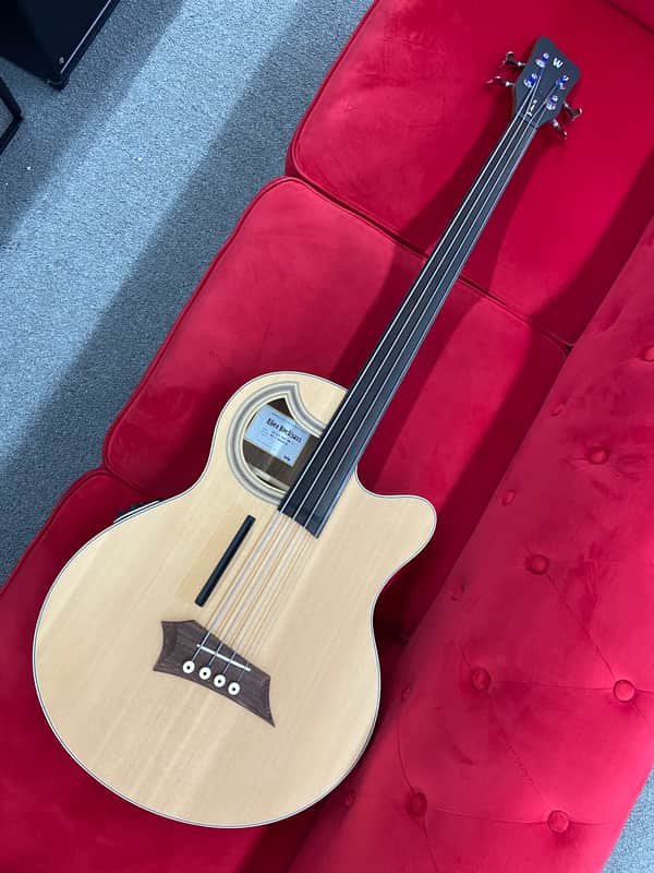 Warwick Alien Rockbass Fretless Acoustic Bass - Natural image 1
