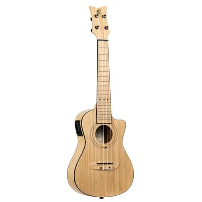 Ortega RUNAB-CC Bamboo Series Solid Bamboo Top & Neck 4-String Concert Acoustic-Electric Ukulele w/Gig Bag image 2