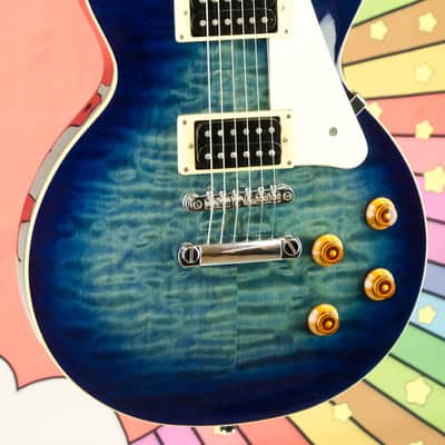 Used Epiphone Les Paul Classic Electric Guitar, Blue Quilted Top w/ Hardcase image 3