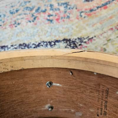 Slingerland 14x7" 3-ply Snare Drum in Yellow Marble Lacquer 1950s image 19