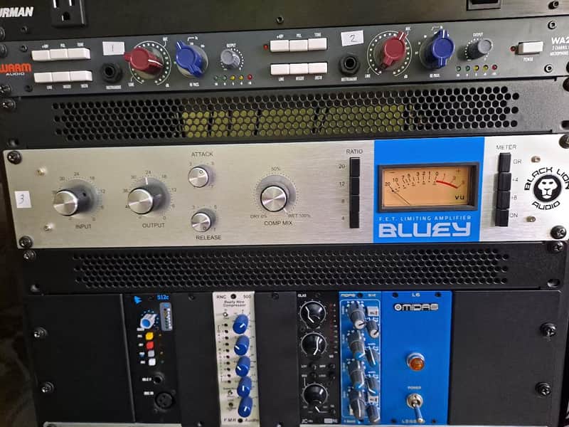 Black Lion Audio 1176 compressor BLUEY - Blue Stripe & Silver 1176 compressor BLUEY - Blue Stripe & Silver 2019 - Silver image 1