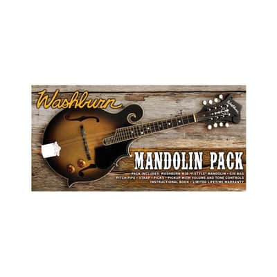 Washburn M3EK  F  Style Mandolin Pack with Spruce Top, Maple Back and Sides, 20 Frets, Maple Neck, Tobacco Sunburst image 4