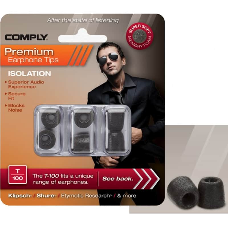 COMPLY T-100 Bk-M Earphone Tips 3 Pack Ohrpassstücke für in-Ear-Monitoring schwarz image 1