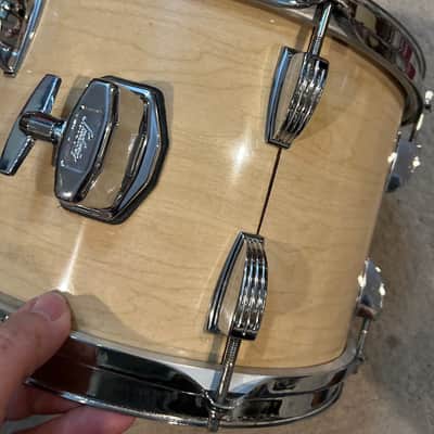 Ludwig No. 989 Big Beat Outfit 8x12 / 9x13 / 16x16 / 14x22" Drum Set (3-Ply) with Pointed Blue/Olive Badges 1973 - 1976 - Maple Cortex image 22