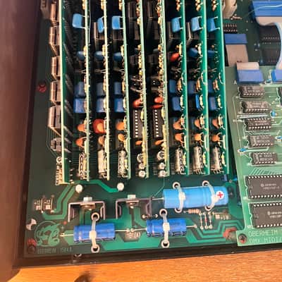 Oberheim DMX 8-Voice Drum Machine 1981 - Blue with Wood Sides image 5