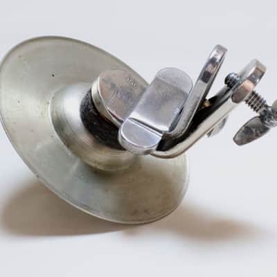 Greeko 3.5" (Chime) Cymbal with Chrome Plated Walburg & Auge Holder, Traps Era, 1920s -30s / INSPECTED & TESTED image 2