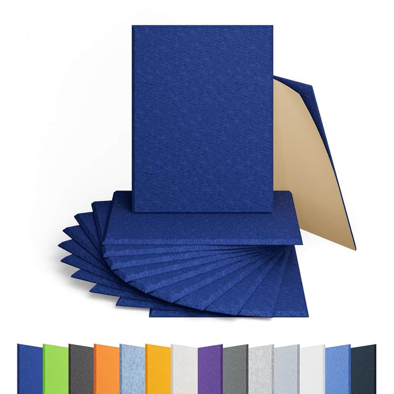 12 Pack Acoustic Panels Self Adhesive Sound Proof Foam, High Density Sound Acoustic Panel, 16X12X0.4 Inch Rectangle Panels In Home, Office, Reccording Room, Studio,And More(Telecom Blue) image 1