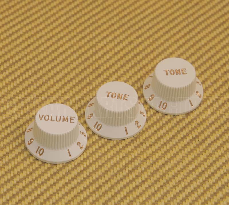 099-2035-000 Genuine Fender Guitar White Original Strat Stratocaster Knobs image 1