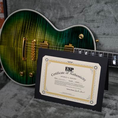 ESP Original Series Custom Shop Eclipse CTM FM Flame Maple Top in Turquoise Green Tear Drop 2025 w/OHSC image 11