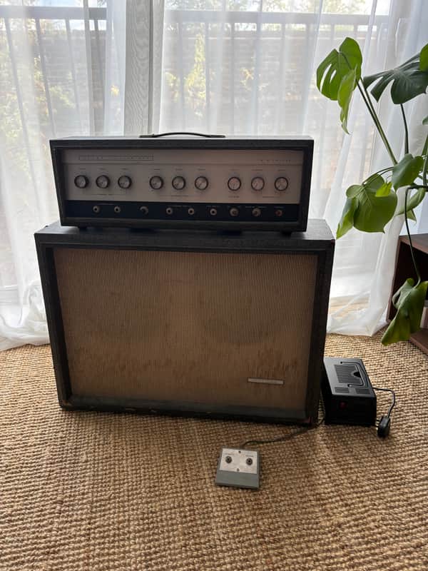 Silvertone Model 1484 Twin Twelve 60-Watt 2x12 Piggyback 1960s - Gray image 1