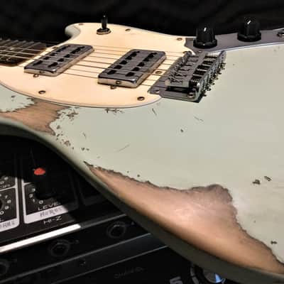 Relic Squier Mustang Electric Guitar Road Worn Surf Green by Nate's Relic Guitars image 2