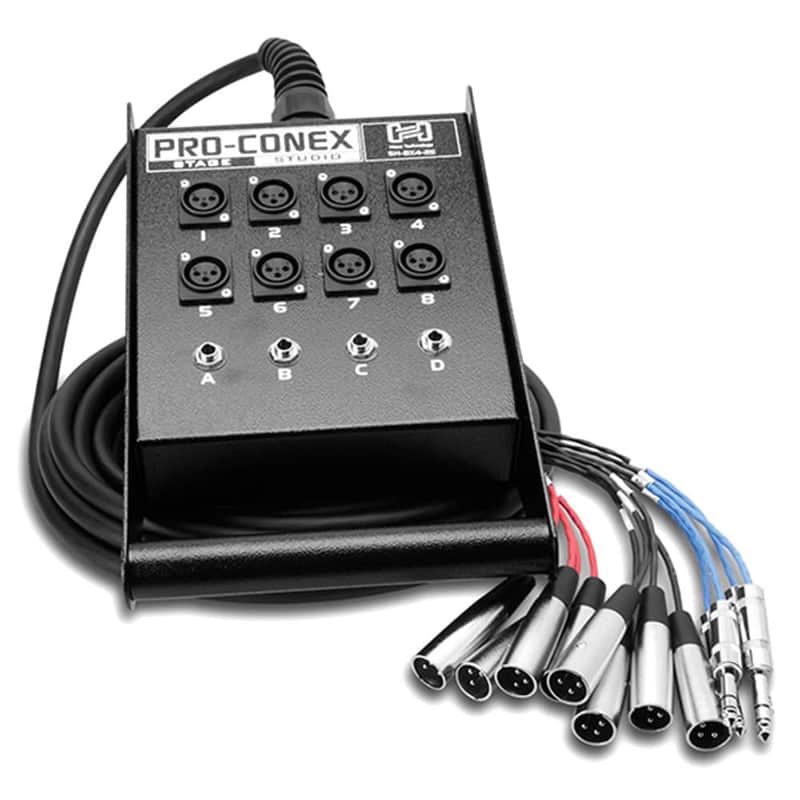 Hosa SH-8X4-25 8-Channel Pro-Conex 8x4 Stage Box Snake - 25' image 1