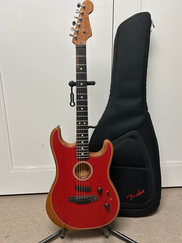 Fender American Acoustasonic Stratocaster Acoustic Electric Guitar - Dakota Red image 1