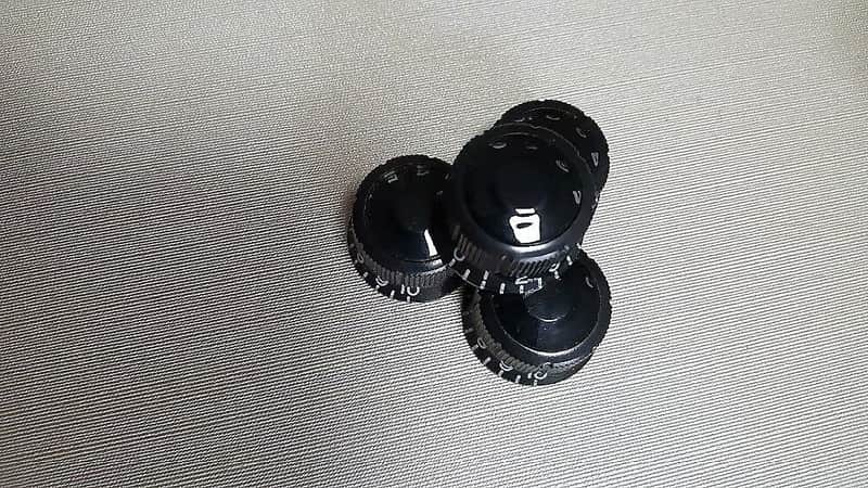 4 Piece Black Ibanez Sure Grip III Guitar Tone and Volume Knobs image 1